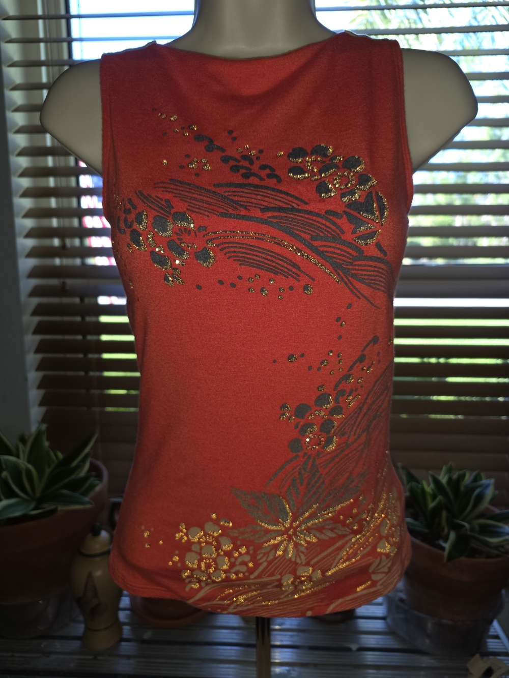 Wet Seal Metallic Open Back Top